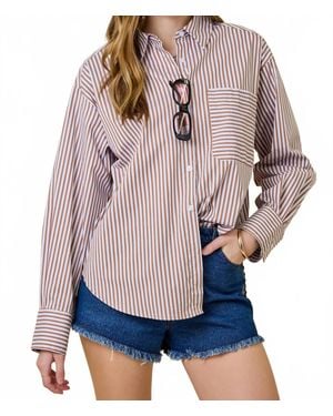 Day + Moon Button Down Baby Long Sleeve Shirt - Red