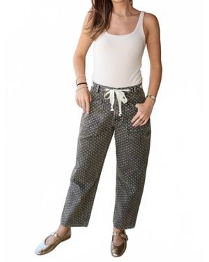 Miou Muse Aviana Polka Dot Barrel Pant - Brown