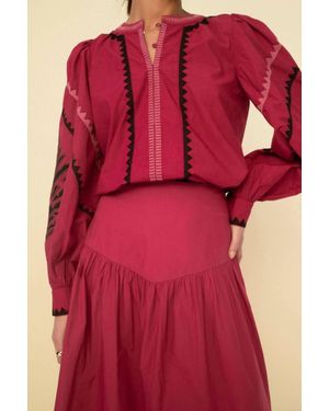 Sonmer Helen Long Sleeve Blouse - Red