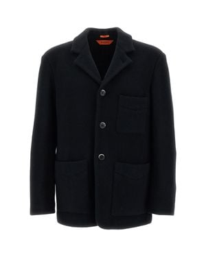 Barena Velona Wool-Blend Notch Lapels Blazer - Black