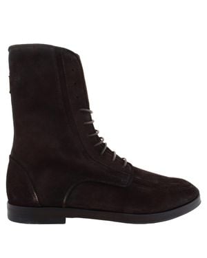 Ferragamo Ferragamo Debby Suede Lace-Up Boots, Size 9 C - Brown