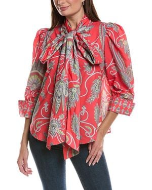 Gretchen Scott Billow Tie Blouse - Red
