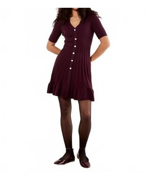 Apricot Ribbed Fit & Flare Dress - Red