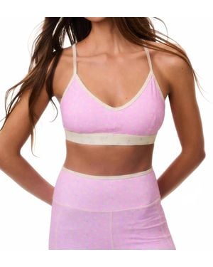 LoveShackFancy Jolanda Ditsy Floral Sports Bra - Purple