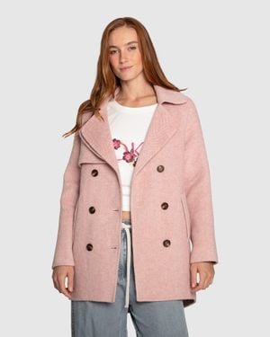 Belle & Bloom Wanna Be Loved Wool Blend Peacoat - Pink