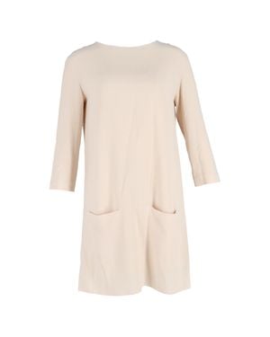 The Row Marina 3/4-Sleeve Mini Dress - Natural