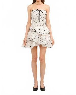SOFIA The Label Belle Polka Dot Mini Dress - White