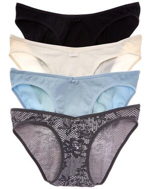 Sugar Set Of 4 Seamless Rib Bikini - Black