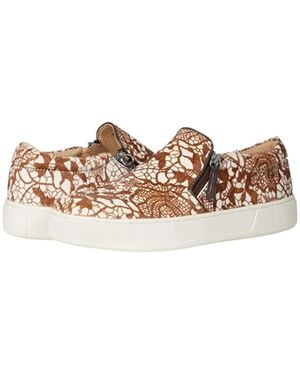 Volatile Normande Sneakers Leather Twin Zip Casual Shoes Zap1241 - Brown