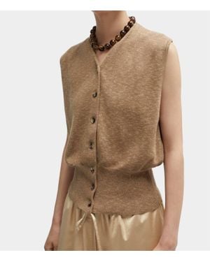 Cordera Flecked Cotton Waistcoat - Brown