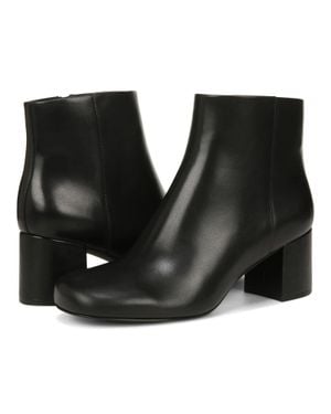Vionic Sibley Boots Leather Side Zip Ankle Bootie Jobb1006 - Black