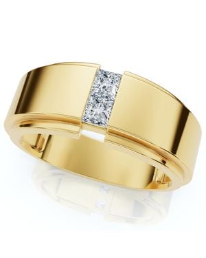 Pompeii3 1Ct Princess Cut Diamond Tension Set Wedding Ring 14K Lab Grown - Gray