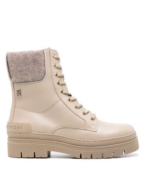 Tommy Hilfiger Feminine Felt Lace Up Bootie - Natural