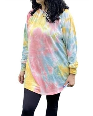 Elli Tie Dye Raglan Tunic - Pink