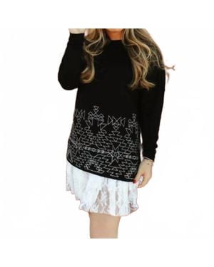 2FlyCo Stitch That Western Long Sleeve Top - Black