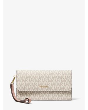 Michael Kors Jet Set Medium Signature Logo Smartphone Wristlet - Natural