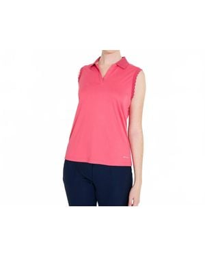 Abacus Sportswear Victoria Drycool Sleeveless Polo - Pink