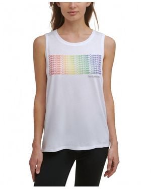 Calvin Klein Performance Mini Logo Top - Purple