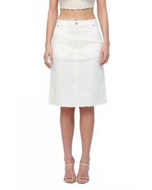 Hidden Jeans High Waist Denim Skirt With Front Pockets - White