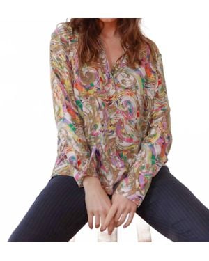 Catherine Gee Daria French Cuff Silk Blouse - Brown