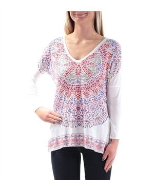 Lucky Brand Border Mandala Tee - Red
