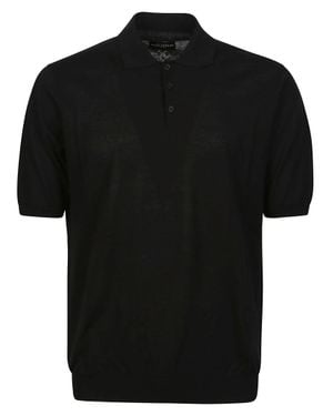 Ballantyne Short Sleeve Plain Fitted Polo - Black