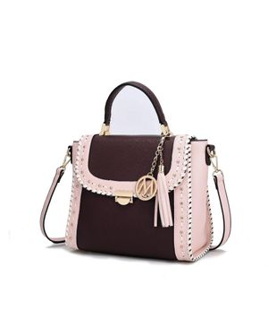 MKF Collection by Mia K Flora Vegan Leather Crossbody Handbag - Pink