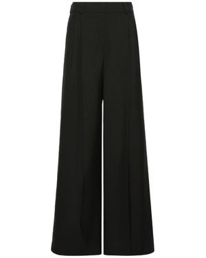 Weekend Wide-Leg Pants With High Waist And Polished Creases - Black
