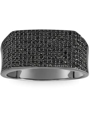 Pompeii3 1Ct Diamond Pave Wedding Ring - Black