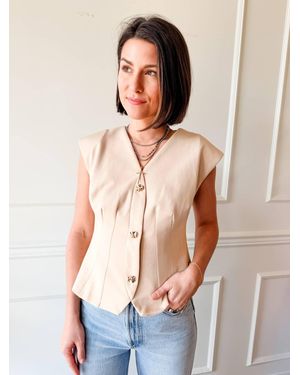 Strut & Bolt Sloane Tailored Vest Top - Natural