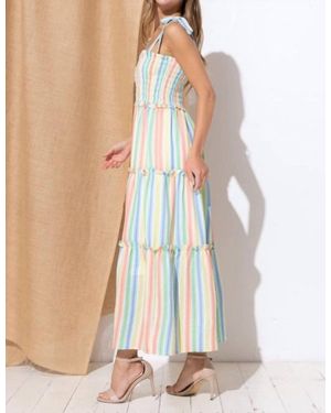 Aaron & Amber Smocked Maxi Dress - Natural