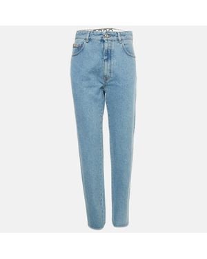Gcds Denim Logo Crystal Waist Detail Jeans - Blue