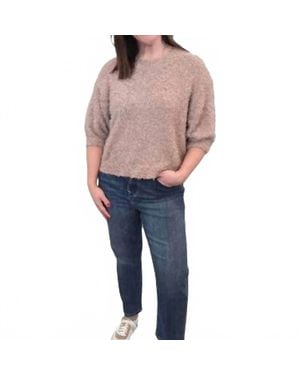 Fun 2 Fun Total Texture Puff Sleeve Sweater - Blue