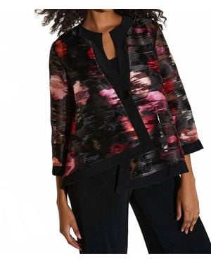 Joseph Ribkoff Floral Organza Swing Jacket - Black