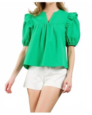 Thml Puff Sleeve Blouse - Green