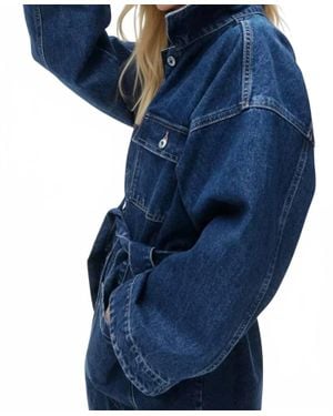 Wisteria Lane Boho Oversized Jacket - Blue