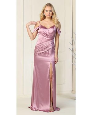 TRUEDAMES Cold Shoulder Long Bridesmaids Dress - Pink
