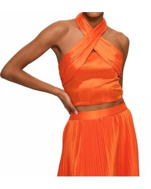 Hutch Suri Ruched Halter Top - Orange
