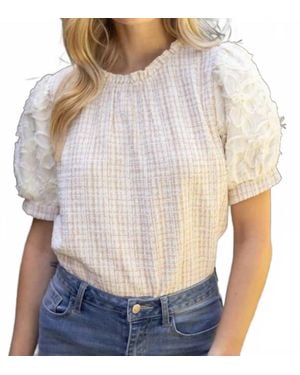 Voya Floral Sleeve Top - White