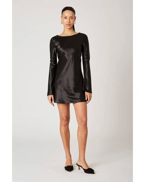 Nia Kim Satin Mini Dress - Black