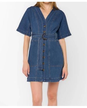 Velvet Heart Kaulana Vintage Havana Mini Dress - Blue