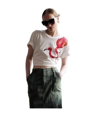 Le Superbe Vacation Ready Flamingo-Print T-Shirt - White