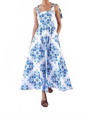 Beyond By Vera Pearl Midi Dress - Blue