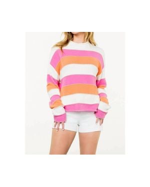 Thml Striped Pattern Knit Sweater - Pink