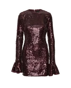 ROTATE BIRGER CHRISTENSEN Burgundy Sequined Short Dress - Purple