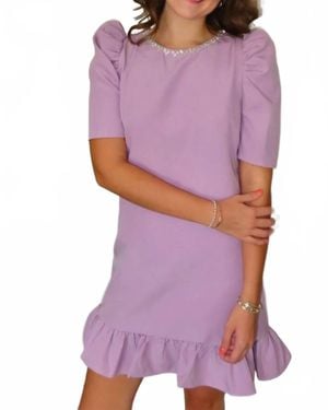 English Factory Penelope Rhinestone Dress - Purple
