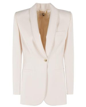 Elisabetta Franchi Tailored Crepe Blazer - Natural