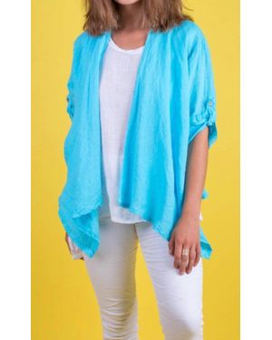 Gigi Moda Leggera Open Front Jacket - Blue