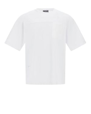 Herno Boxy-Fit Jersey T-Shirt With Ribbed Crew Neck And Pocket Details - White