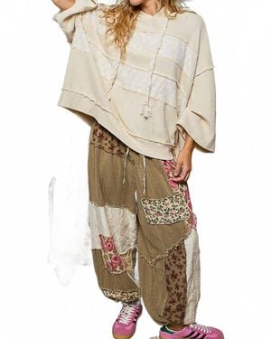 Pol Paulie 3/4 Sleeve Hoodie - Natural